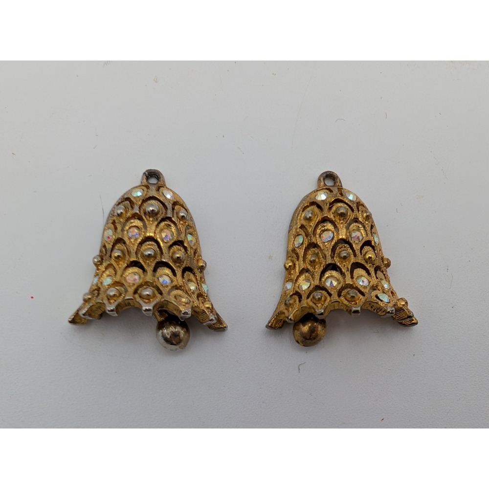 Tancer‎ II Bell Shape Earrings Articulated Ringer Missing top Lot of 2